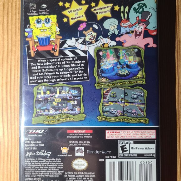 Spongebob Squarepants Lights, Camera, Pants! Nintendo Gamecube game (CIB) - Picture 4 of 4